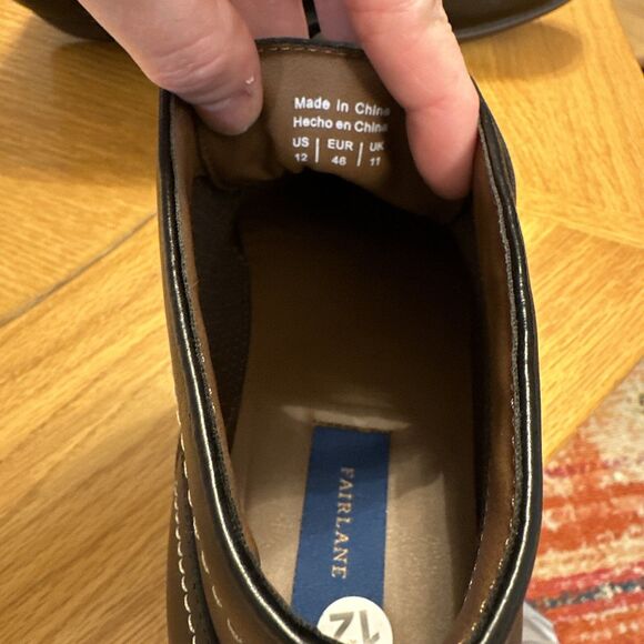 Fairlane Mens Black Shoes Size 12 Derby /Dress/Casual/Work Shoes New Without Box - Picture 9 of 9